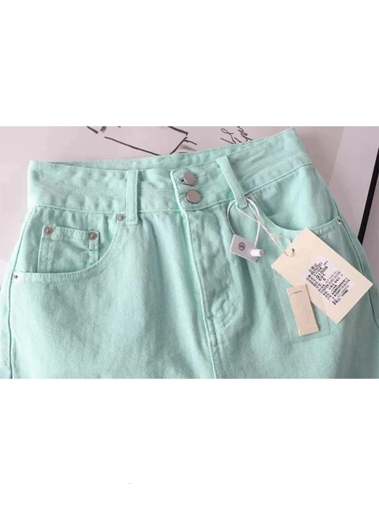 Women Green Denim Shorts Y2k Jeans Short Pants Harajuku Aesthetic Vintage Oversize Mini Cowboy Shorts 2000s Trashy Clothes 240629