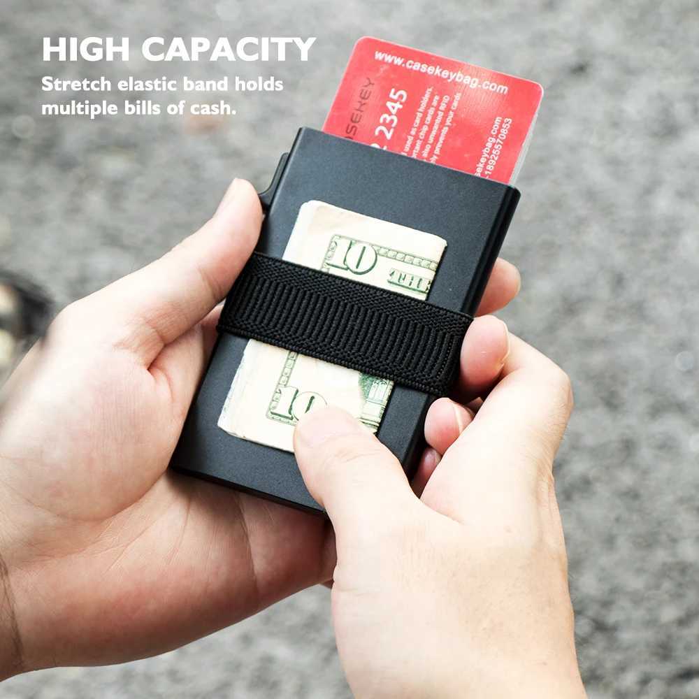 Money Clips 2023 New Slim Aluminum Card Wallet RFID Pop-up Push Button Bank Credit Card Case Holder Thin Smart Metal Wallet for Men WomenL246