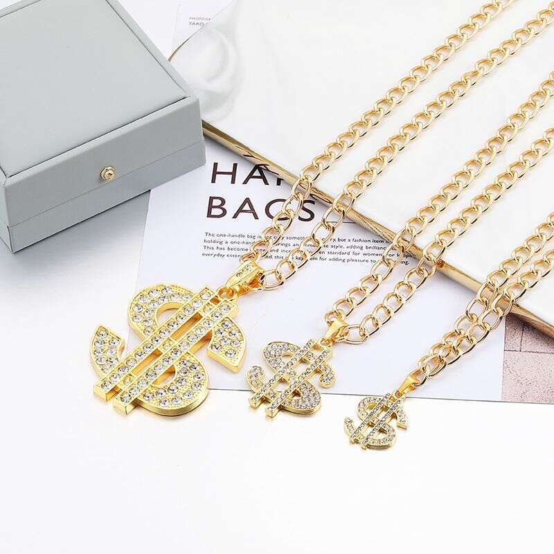 Dog Gold Chain US Dollar Water Alloy Pendant Necklace Trendy Pet Jewelry Hanging Chain Pet Supplies