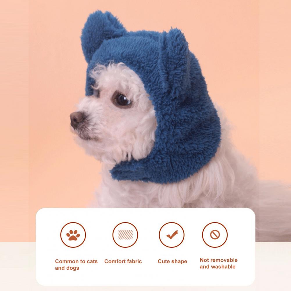 Pet Cartoon Hat Stylish Polar Fleece Cat Headwear Cat Headwear Pet Dog Winter Warm Hat Decor Pet Accessories