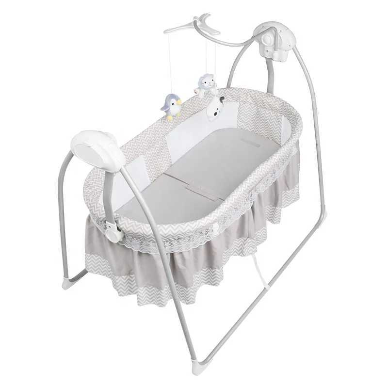 Baby Cribs Automatic Folding Crib Babies Furniture Sleeping Cradle Electric Baby Swing Bed with Toys WX