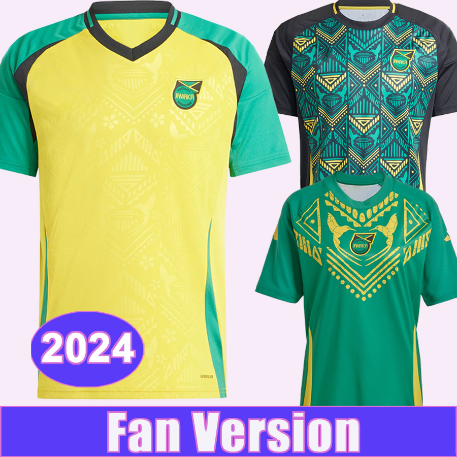 2024 Jamaica ANTONIO Mens Soccer Jerseys NICHOLSON BAILEY REID BELL PINNOCK LOWE Home Yellow Away Football Shirts Training Wear Adult Uniforms