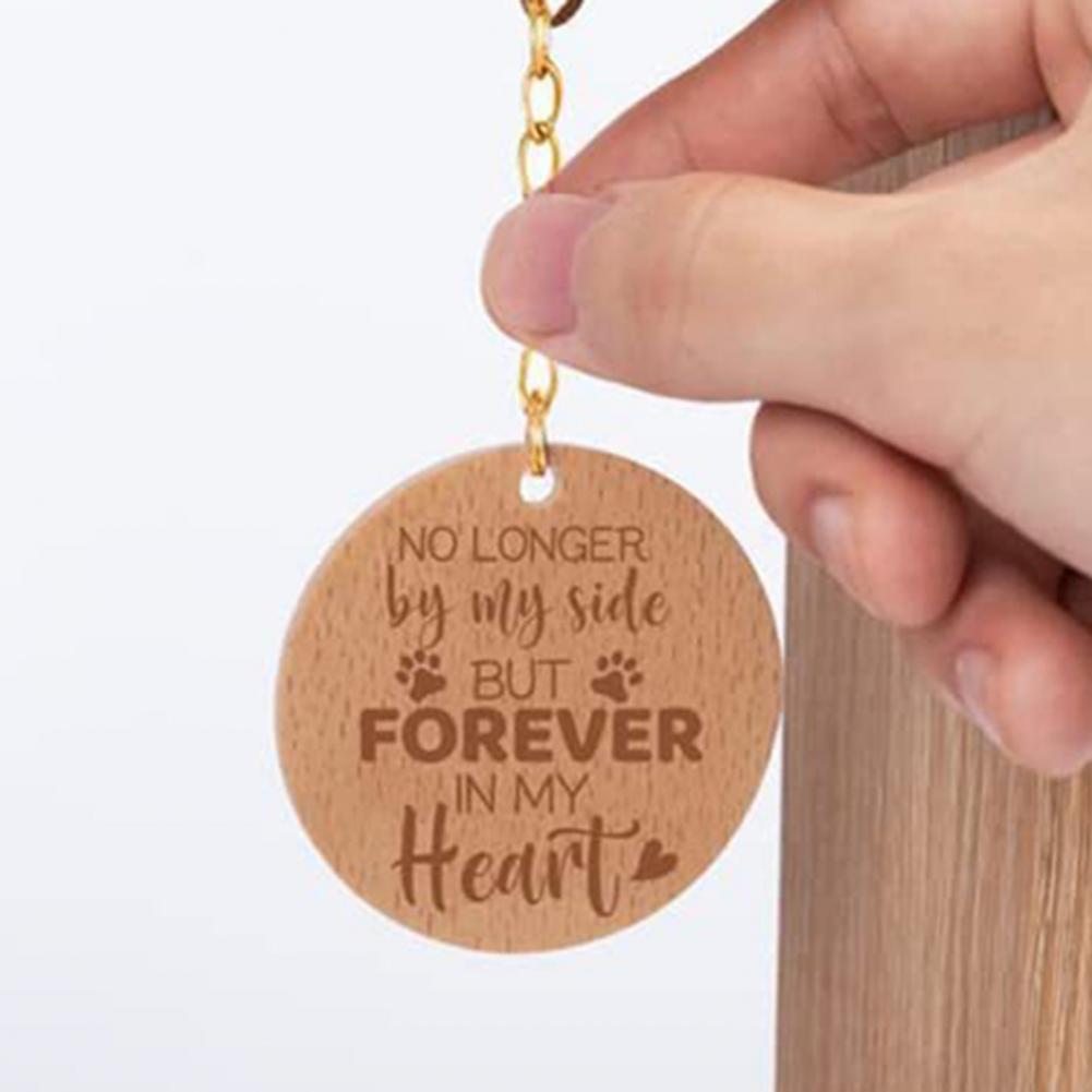 Pet Memorial Wooden Photo Frame Rotatable Double-sided No Longer by Side But Forever in My Heart 4x6-Inch Desktop Dog Cat Pic H260306