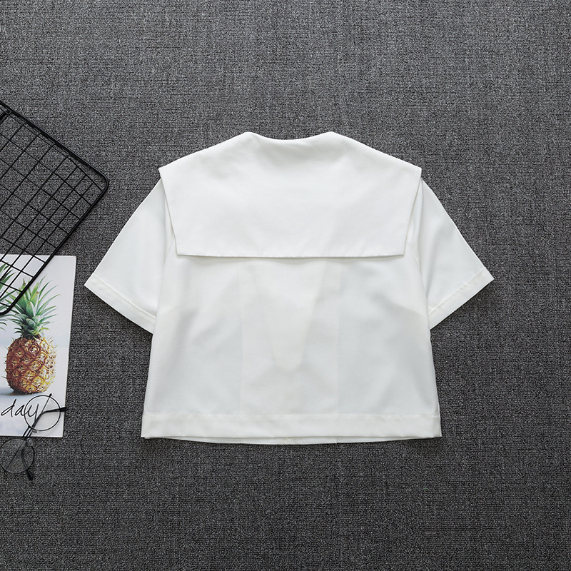 2021 Japanese School Short Sleeve White Sailor Suit T-shirt Sapporo Lapel Kanto Kansai Lapel Nagoya Lapel JK Uniforms Basic Tops