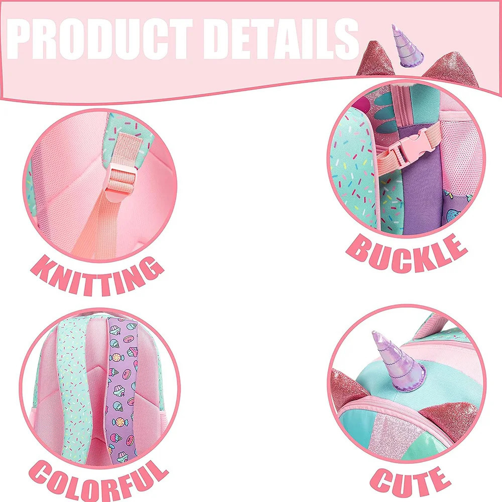 Kids Backpacks for Girls School Bag with Lunch Box School Backpack for Girls Set Cute Bookbag for Kindergarten 240621