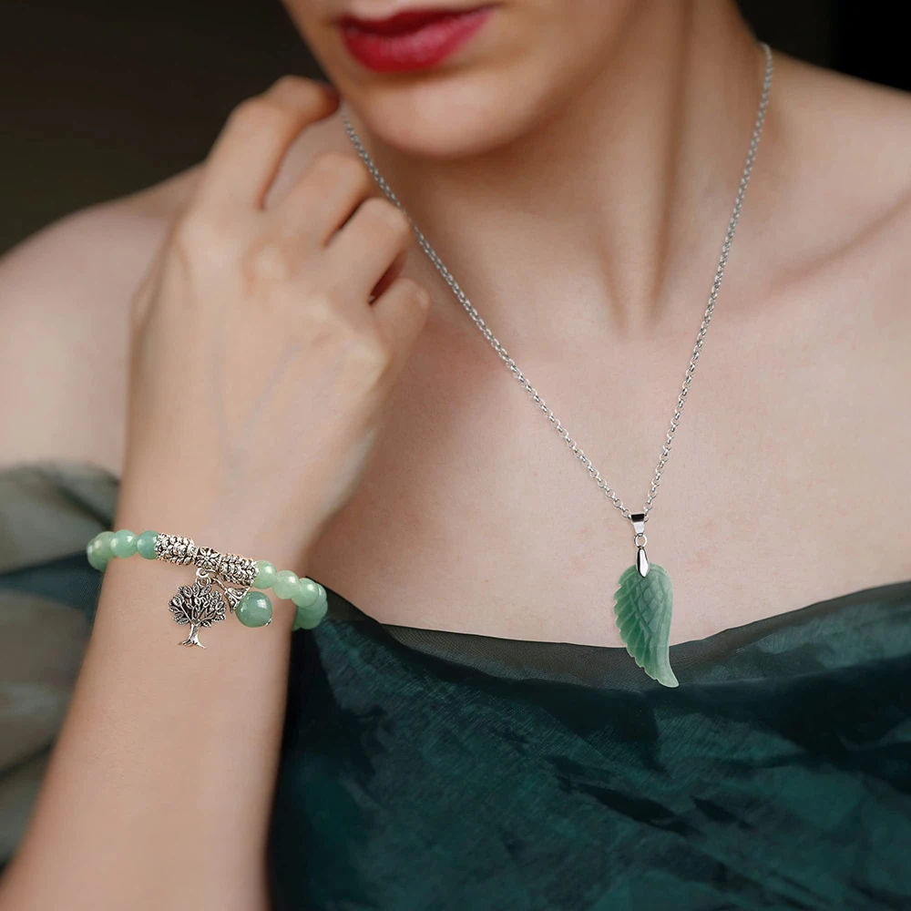 1pc Angel Wings Carved Natural Crystals 30x15mm Stones Charm Spiritual Gemstones for Necklace Pendant Healing Quartz Mineral S30