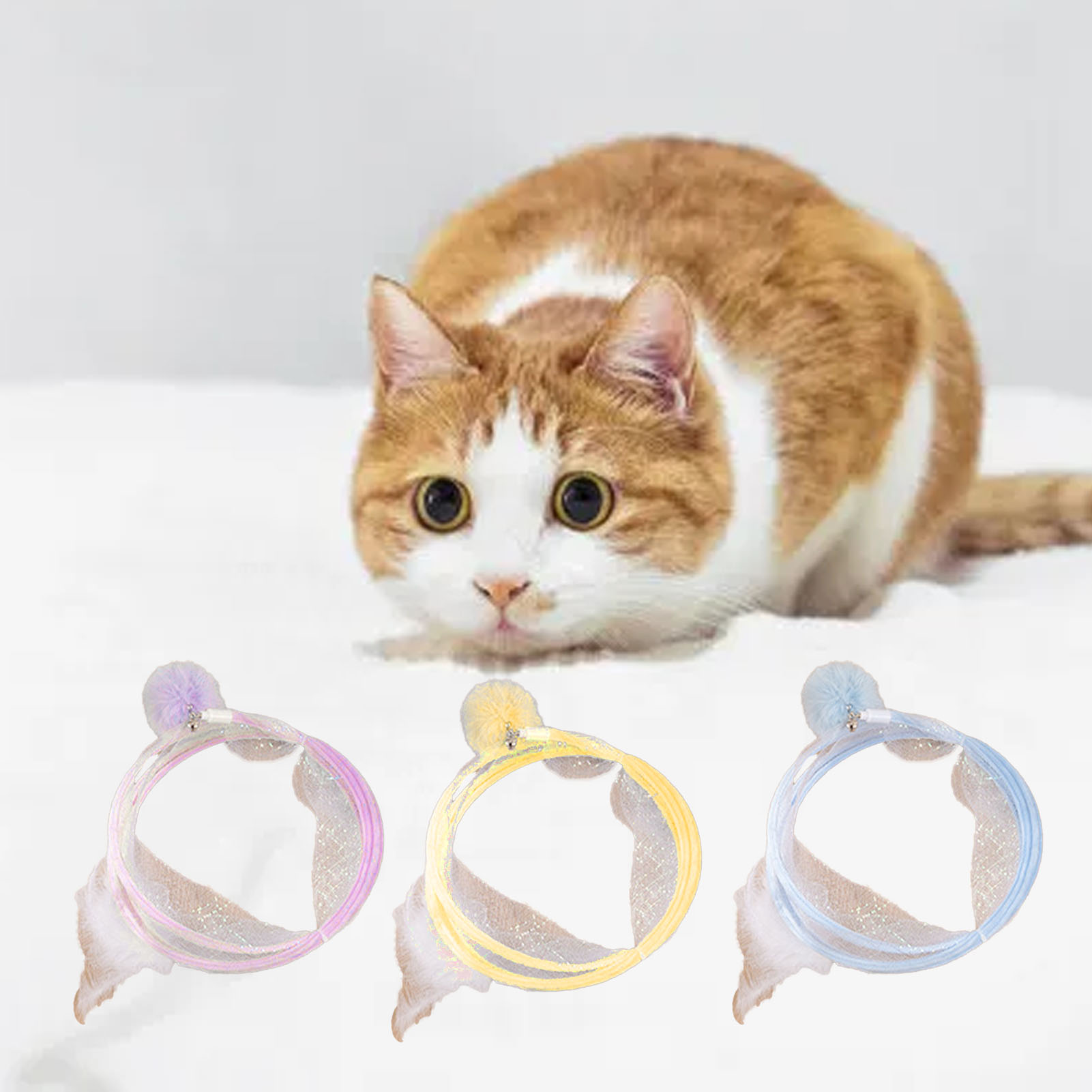 Folded Cat Tunnel With Rolling Ball Collapsible S Shape Interactive Pet Play Tunnels Tube For Home Indoor