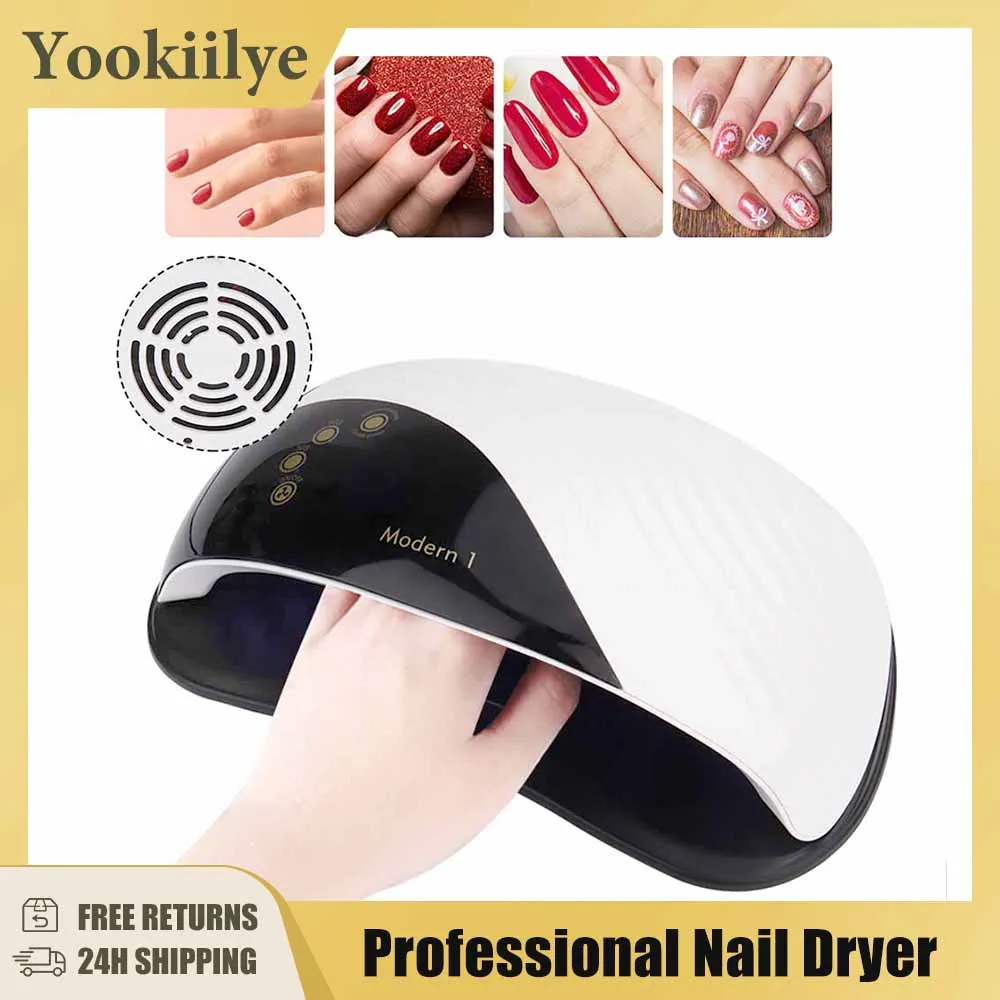 UV Gel Nail Lamp Led Nail Dryer Lcd Display Ice Lamps Curing Gel Polish Two Hands Lamp 42pcs Beads with Fan Nail Lamp Nails Tool