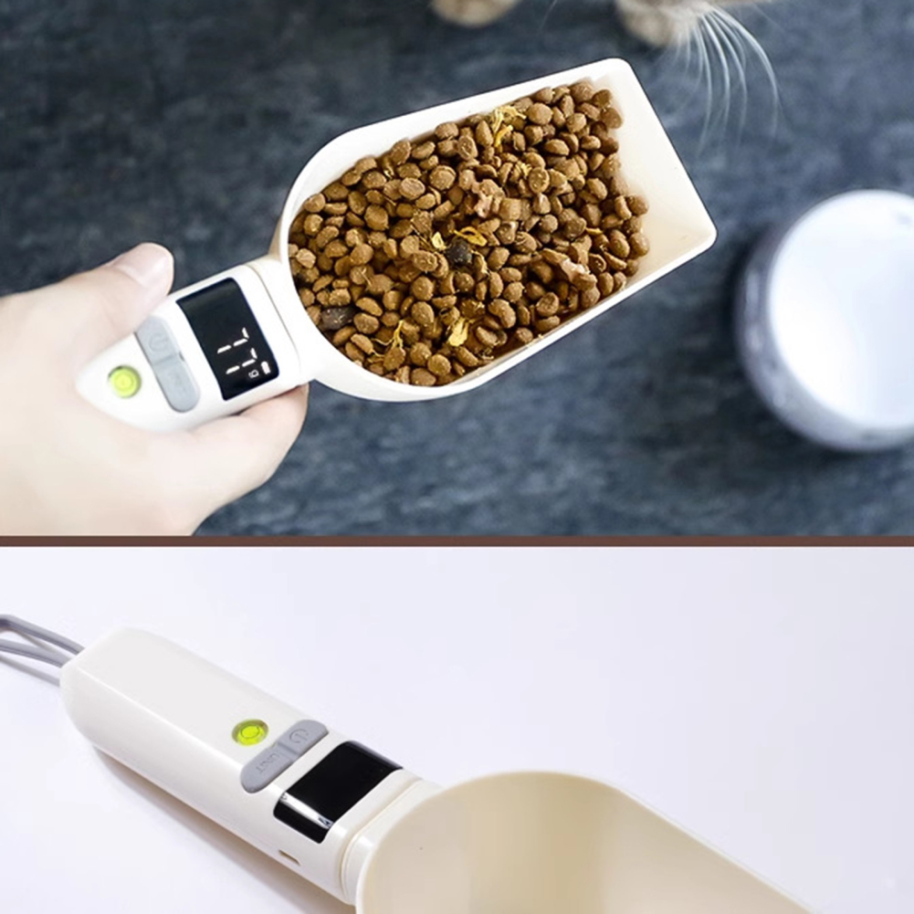 Pet Food Weighing Spoon Electronic Pet Food Scoop Weighing Digital Scale Spoon Dog Cat Food Measuring Cup Feeding Bowls