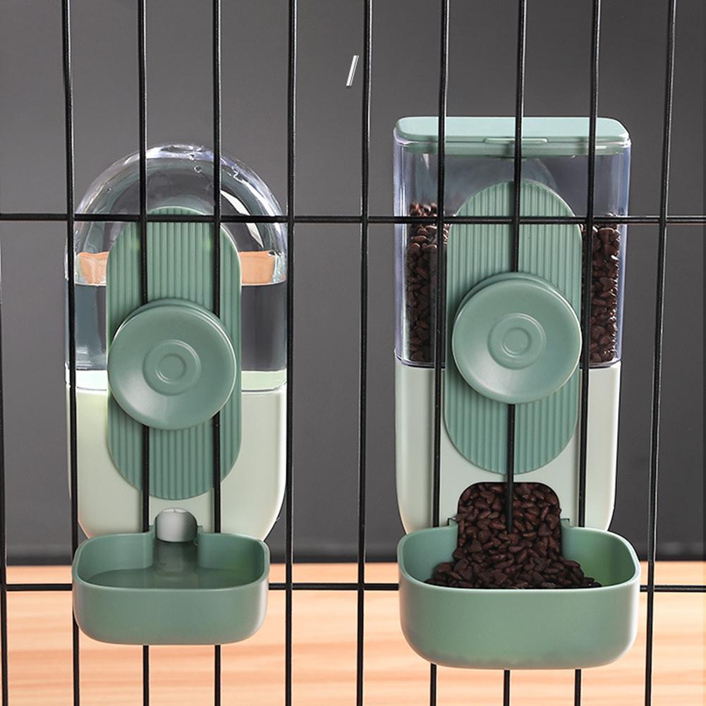 Cat Dog Automatic Feeder Water Fountain Pet Hanging Water Dispenser Pet Food Container Feeding Drinking Water Feeding Cage
