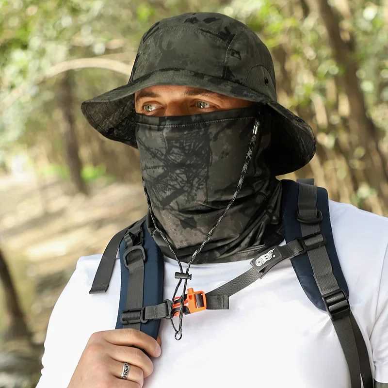 Wide Brim Hats Bucket Hats 60-65cm XXL Big Head Hat Men Lightweight Sunscreen Quick-drying Sun Bucket Hats Summer Outdoor Jungle Fisherman Cap 2024