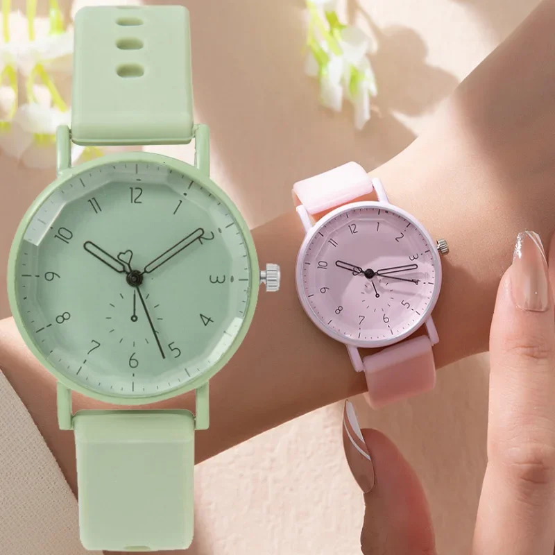 Women Watch Fashion Silicone Strap Quartz Student Sports Wristwatch Relojes Para Mujer Drop Clock 240626