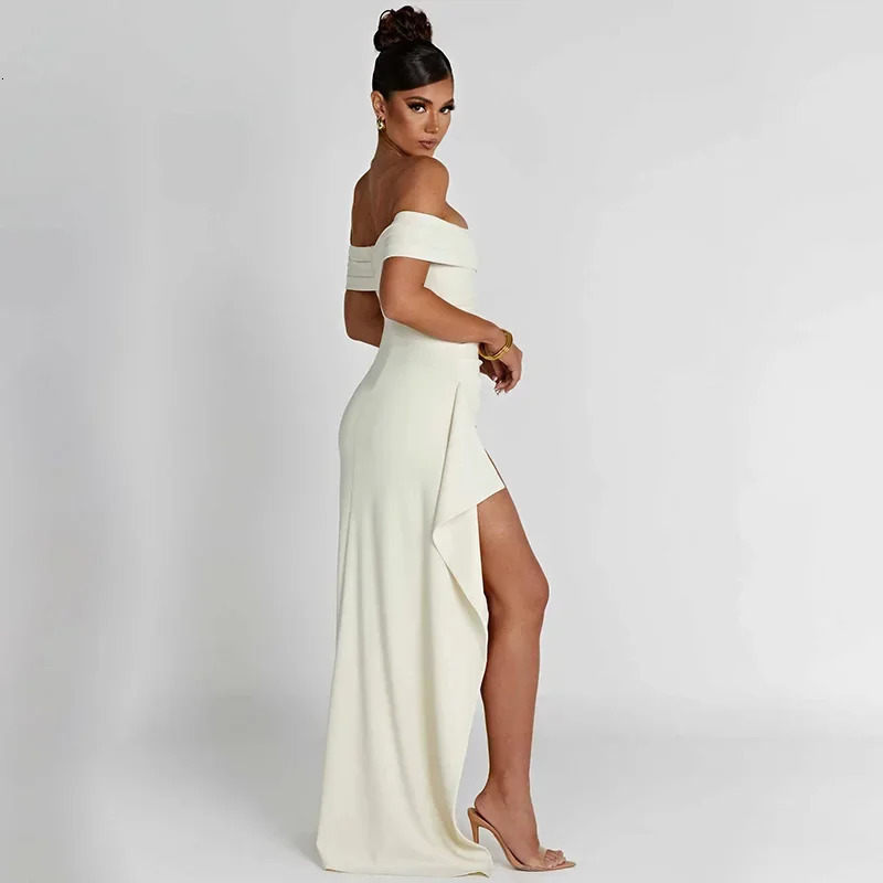 Spring Summer Style Sleeveless Open Back Dress Sexy Spicy Elegant Tight Side Slit Long 240627