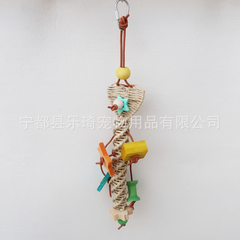 Natural Bamboo Rattan/Paper Weaving Cage Pet Bird Chewing Toys Parrot Cage Foraging Shredder Bird Accessories 앵무새용품