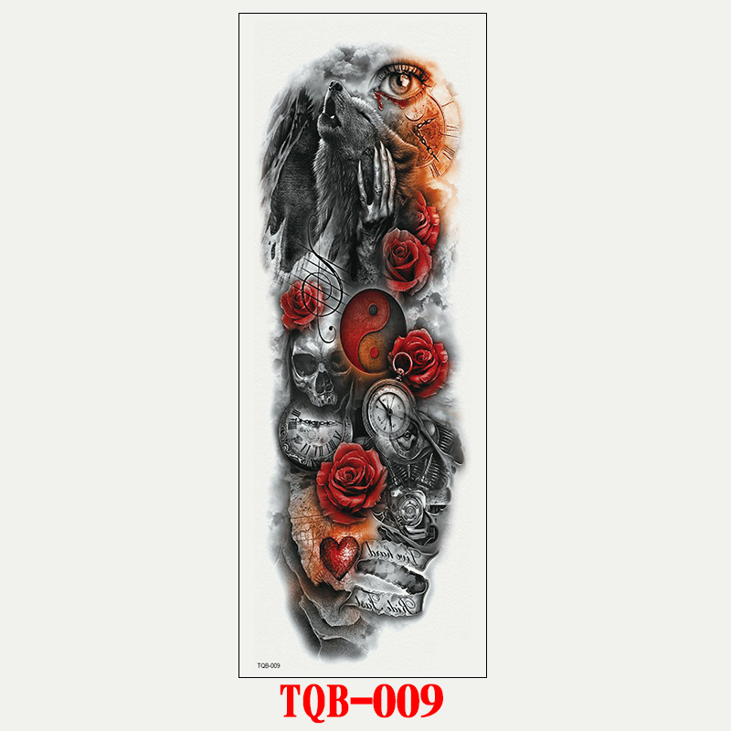 Tattoo Sleeves for Men Women Waterproof Flower Arm Tattoo Stickers Cool Full Arm Scary Fake Temporary Tattoos Big Picture Art