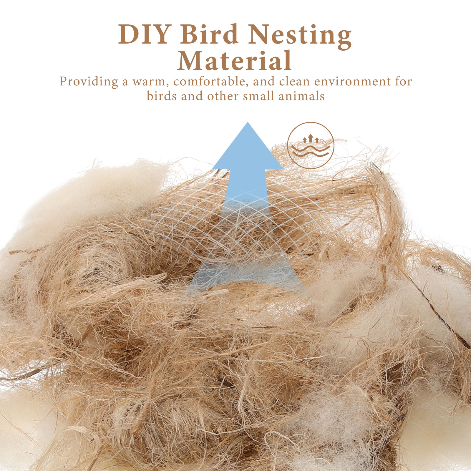 Bird Nesting Material Hummingbird Parrots Mix for Wild Materials Wool Natural