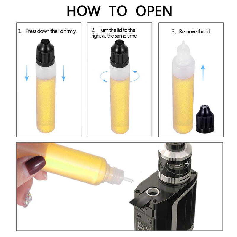 30Pcs 30ml 60ml Plastic Squeezable Pen Dropper Bottle E juice Childproof Cap Long Thin Tip w/ Funnels Eye Liquid LDPE Containers