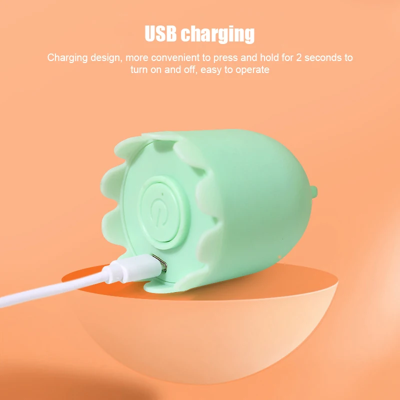 Interactive Cat Toys USB Electric Intelligent Rolling Ball Toy Cats Pet Silicone Automatic Rotate Mouse Tail Kitten Teaser Stick