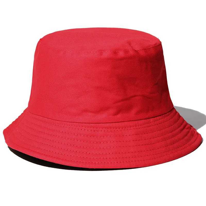 Wide Brim Hats Bucket Hats Printing Summer Parent-child New Sunscreen Unisex Cotton Pure Color Double Side Wear Fisherman Bucket Hat Womens ZZ-251