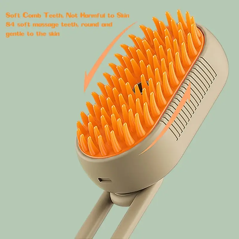 Steamy Cat Brush Electric Spray Cat Hair Brush 3 in1 Dog Steamer Brush for Massage Pet Grooming Removing Tangled and Loose Hair
