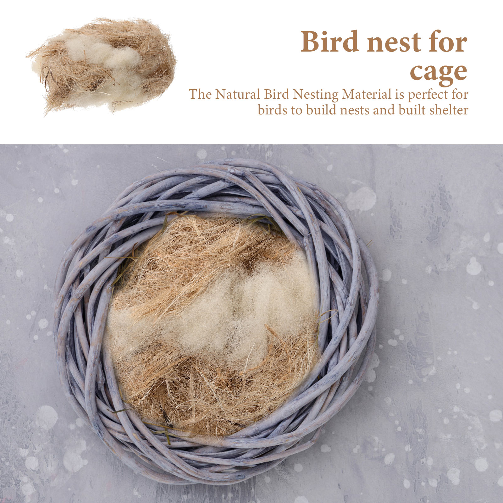 Bird Nesting Material Hummingbird Parrots Mix for Wild Materials Wool Natural