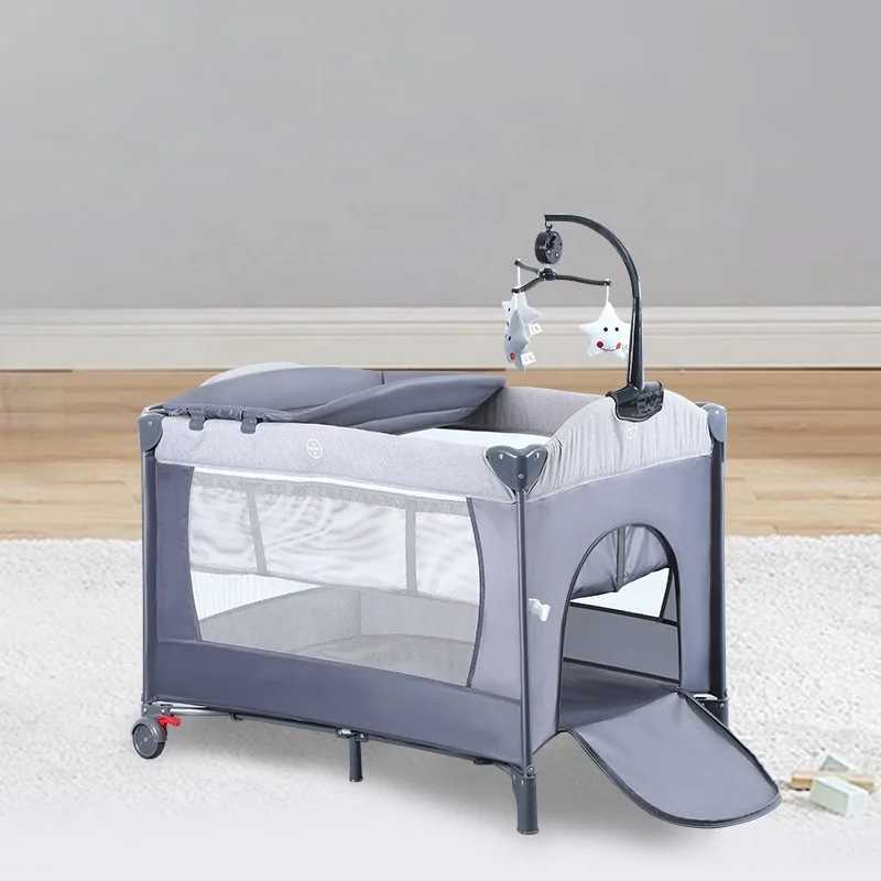 Baby Cribs 2-in-1 baby pack n play bed portable folding playpen kids crib WX