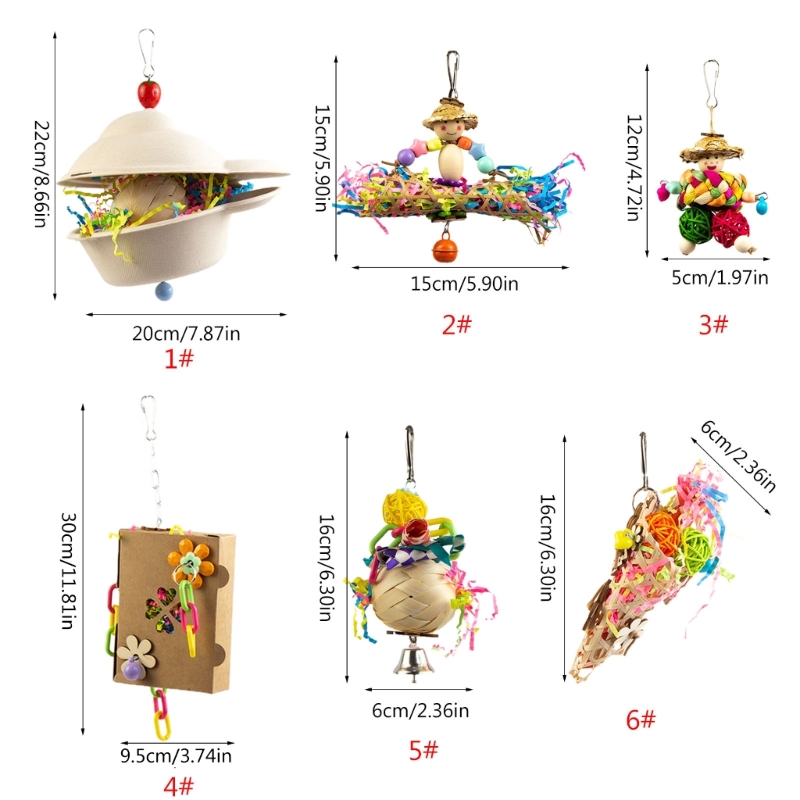 Hanging Bird Bites Chewing Toy Small Parrot Hanging Parrot Cage Toy Paper/ Rattan Pet Chew Resistances Molar Supplies G5AB