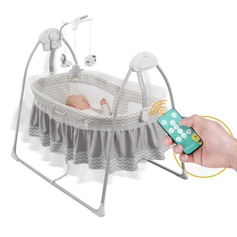 Baby Cribs Automatic Folding Crib Babies Furniture Sleeping Cradle Electric Baby Swing Bed with Toys WX