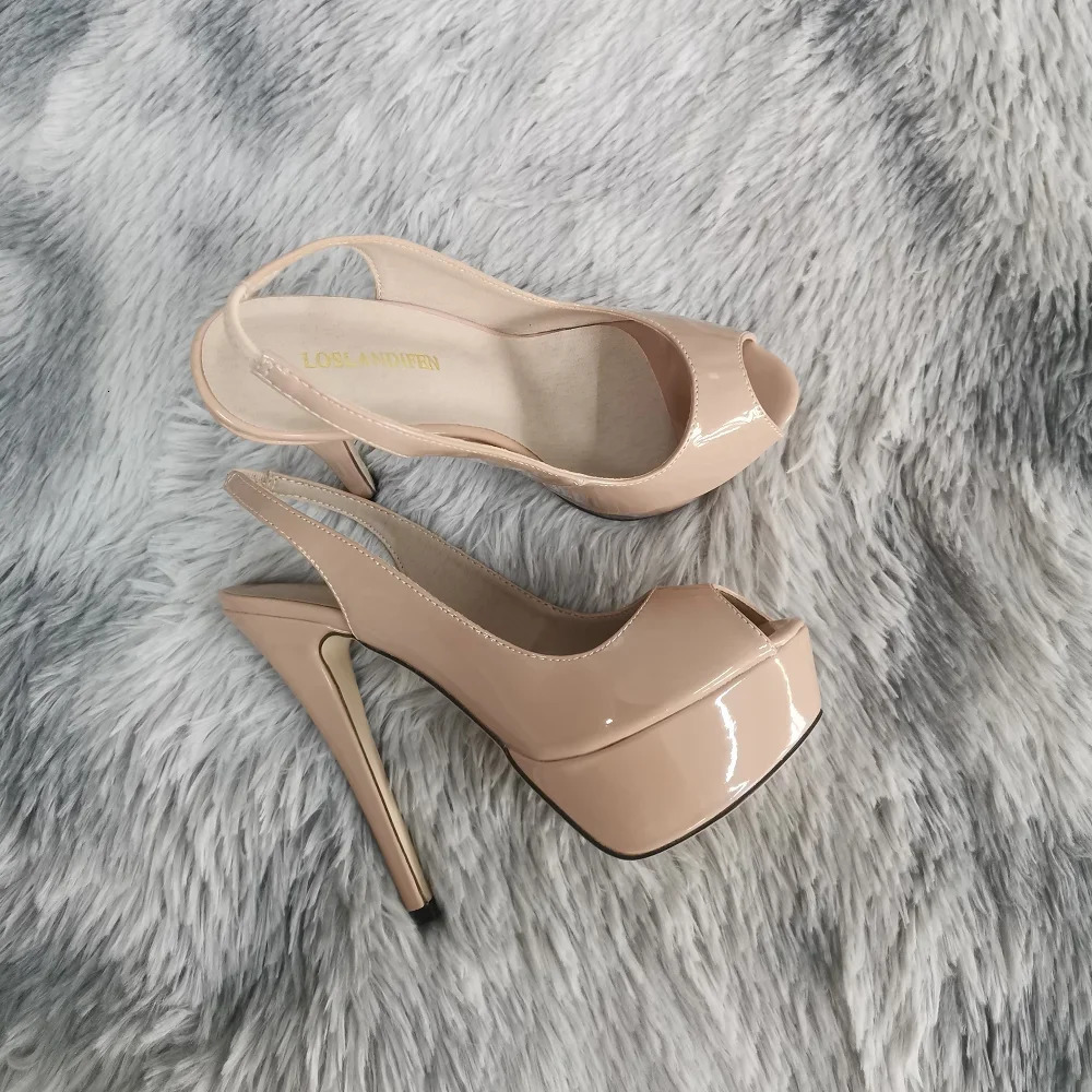 Womens Pumps Stilettos 14CM Platform Super High Heels Sexy Open Toe Sandals Gladiator Party Dress Women Shoes Large Size 44 240629