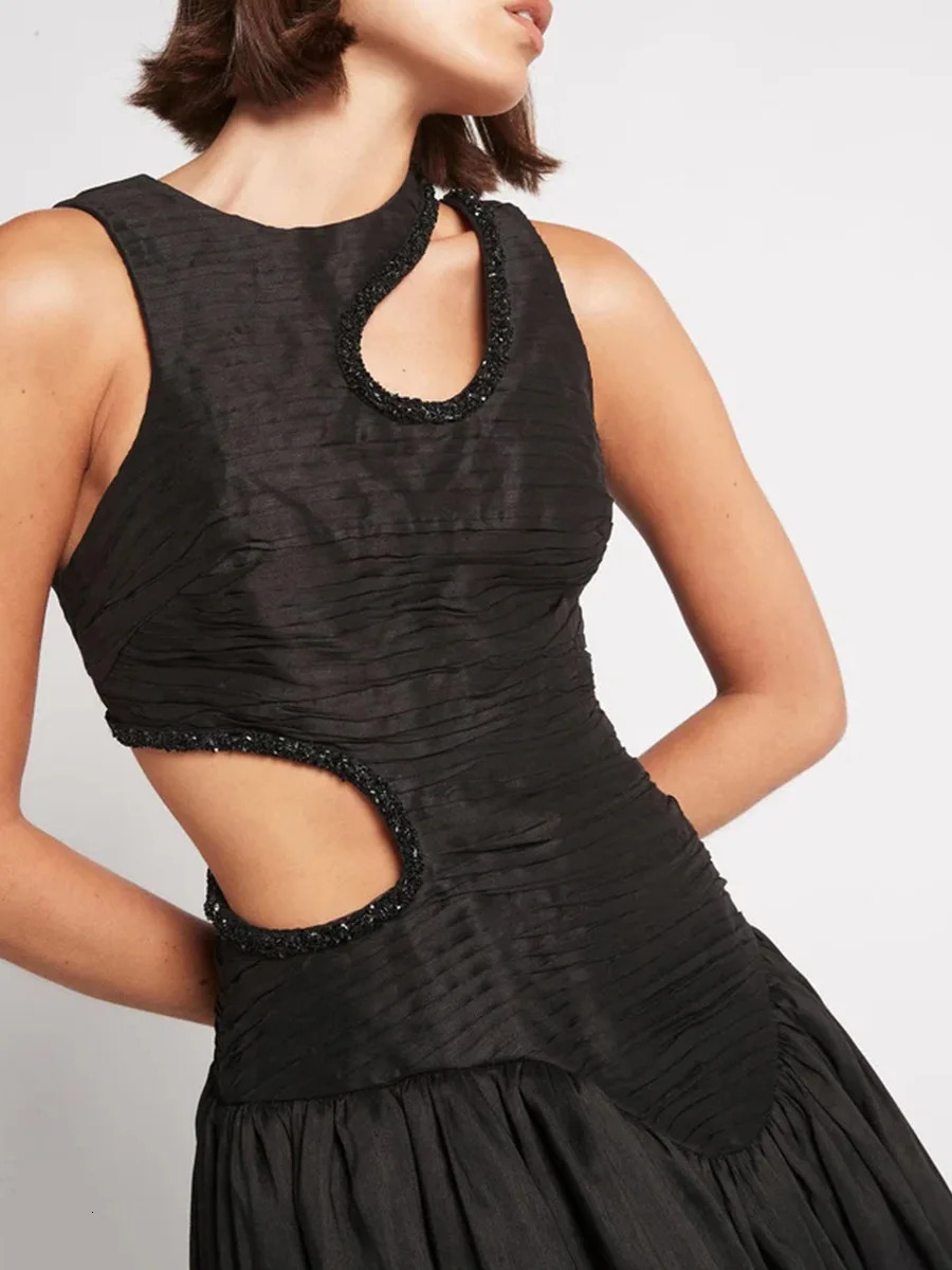 womens party dress elegant suspender irregular hollow out summer dresses printed embroidered aline swing bodycon maxi 240627