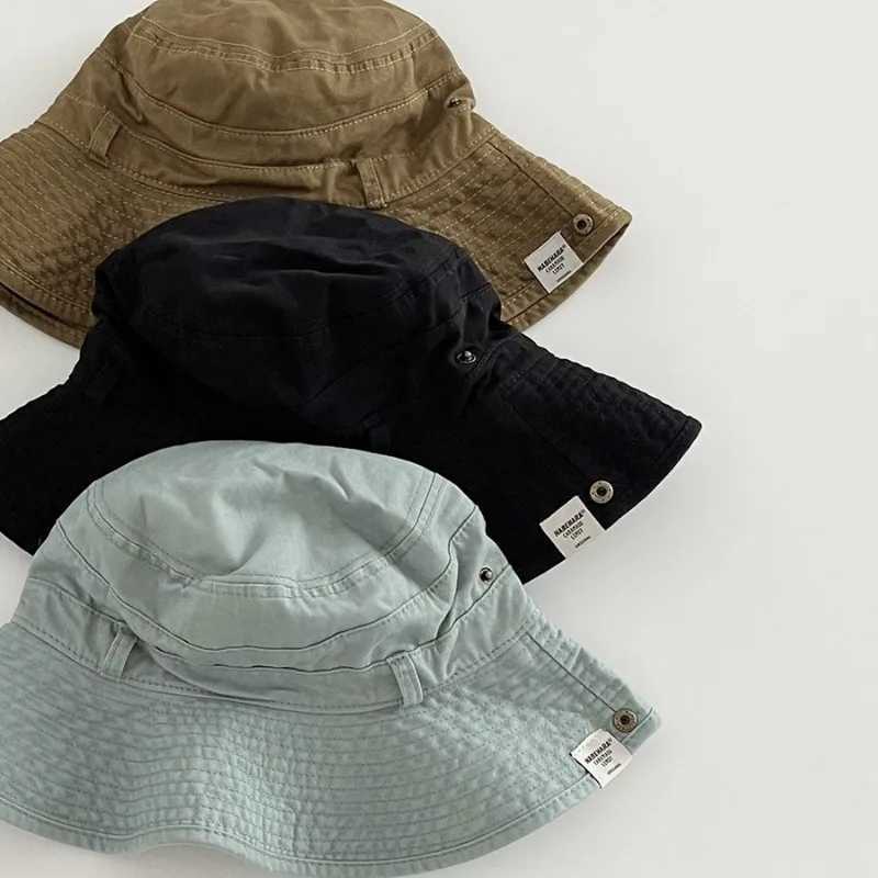 Wide Brim Hats Bucket Hats High Quality Retro Tooling Washed Cotton Old Sticker Bucket Hat Spring Summer Japanese Casual Versatile Sunshade Basin Hat