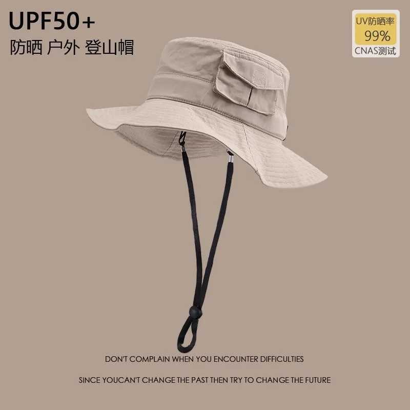 Wide Brim Hats Bucket Hats Women Spring Summer Outdoor Bucket Hat Sunscreen UV Protection with Pocket Summer Breathable Men Fishing Mountaineering Hat