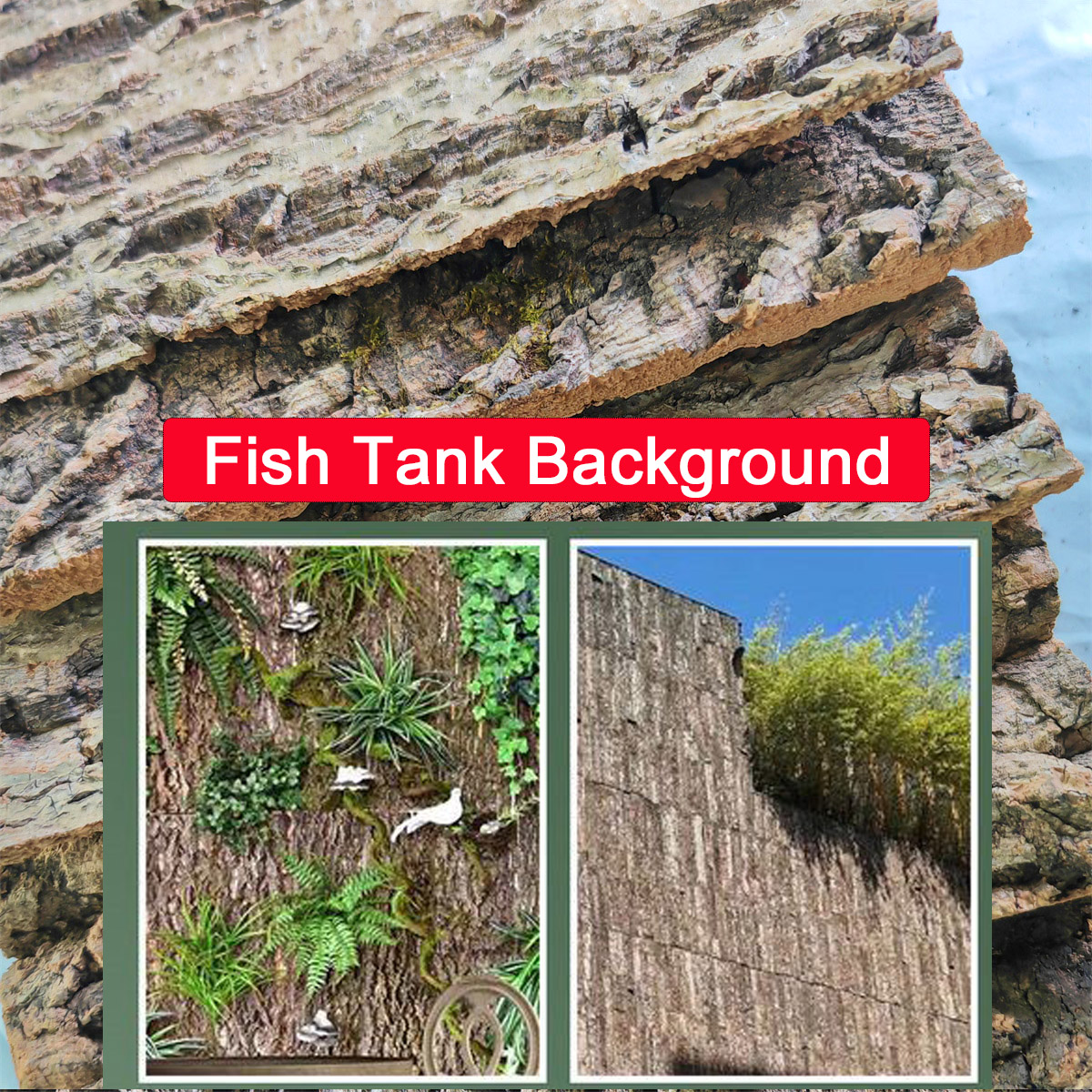 Natural Tree Bark aquarium background 3d fish tank decor Climber Reptile Lizard Cork champagne Drift Wood Fish Tank Driftwood