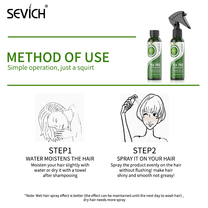 Sevich 100ml Tea Tree Hair Smoothing Spray Deeply Nourishing Hair Natural Moisturing Hair Spray For Dry Hair Treatment