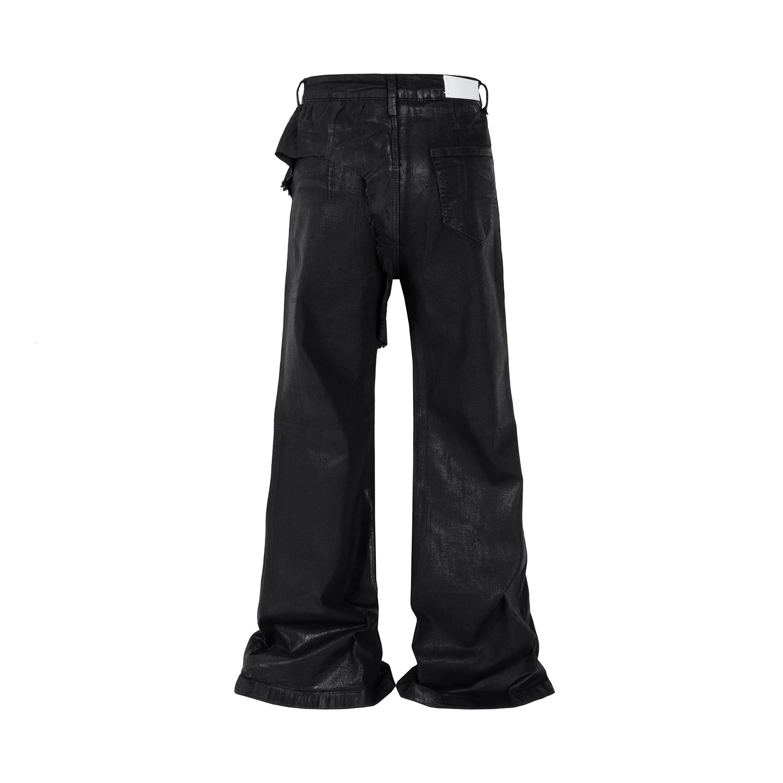 Y2k Streetwear Wax Leather Strecth Jeans for Men and Women Ropa Hombre Baggy Flare Pants Oversized Straight Denim Trousers 240626