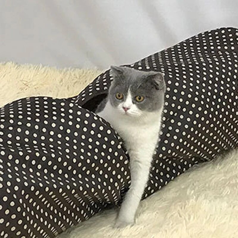 Pet Cat Tunnel Toy Collapsible Tube Toy Play Indoor Outdoor Kitty Puppy Toys with Ball for Puzzle Exercising Hiding Training