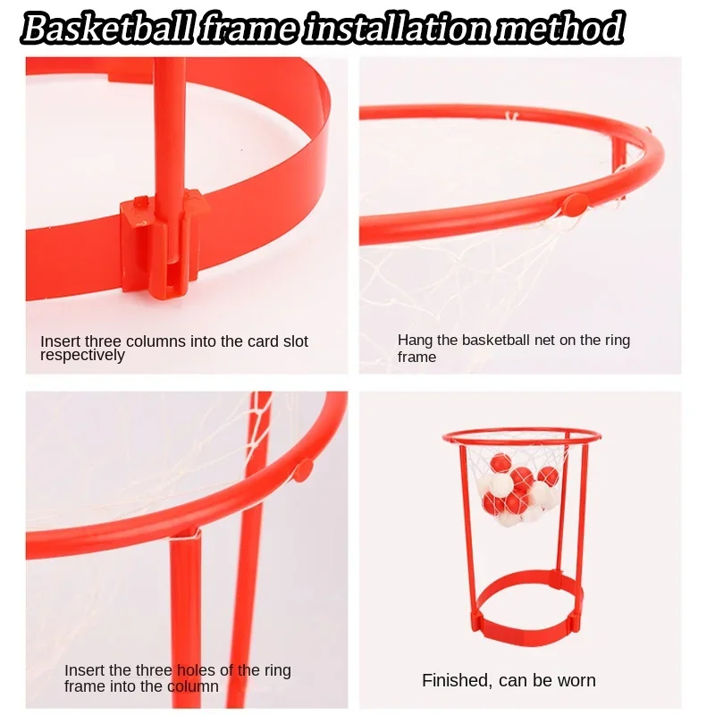 2 Packs Head Hoop Basketball Game Adjustable Basket Net Headband for Carnival Party Birthday Party Family Indoor Outdoor Game
