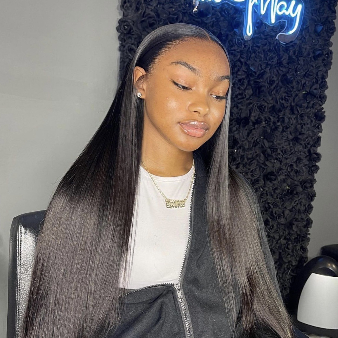 180 Density 360 Lace Frontal Straight Human Hair Wigs Brazilian 10-20 inch Synthetic Front Closure Wig For Women