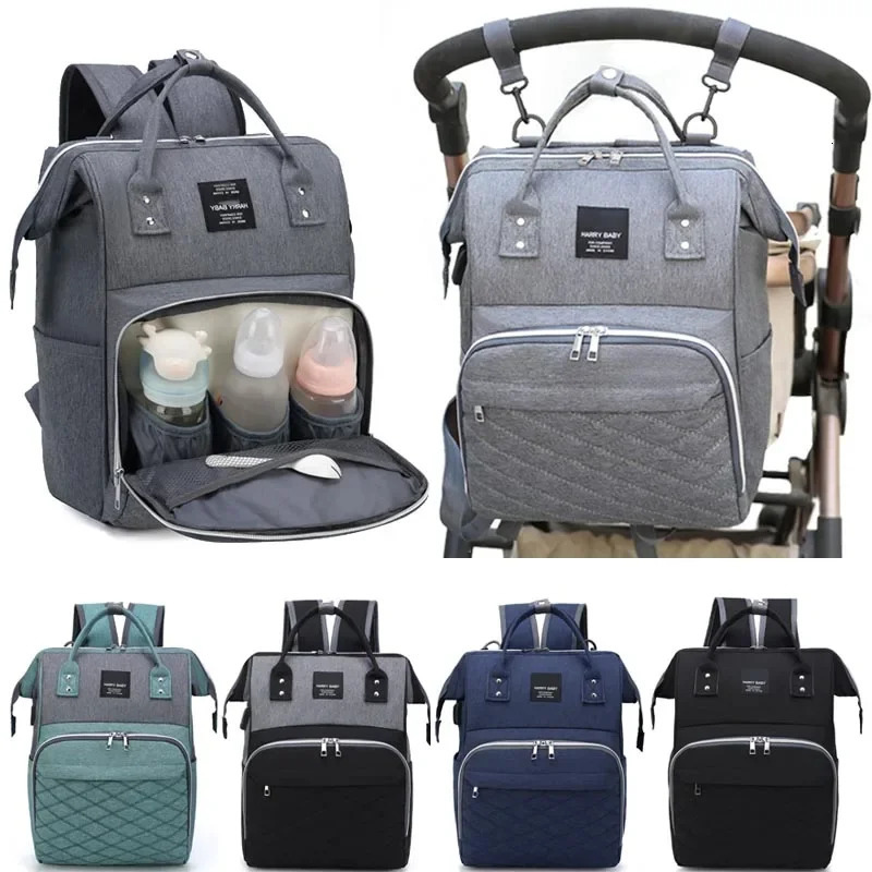 Mommy Diaper Bags Baby Stroller Hanging Bag Mother Large Capacity Nappy Backpacks with Changing Mat Convenient Nursing 240624