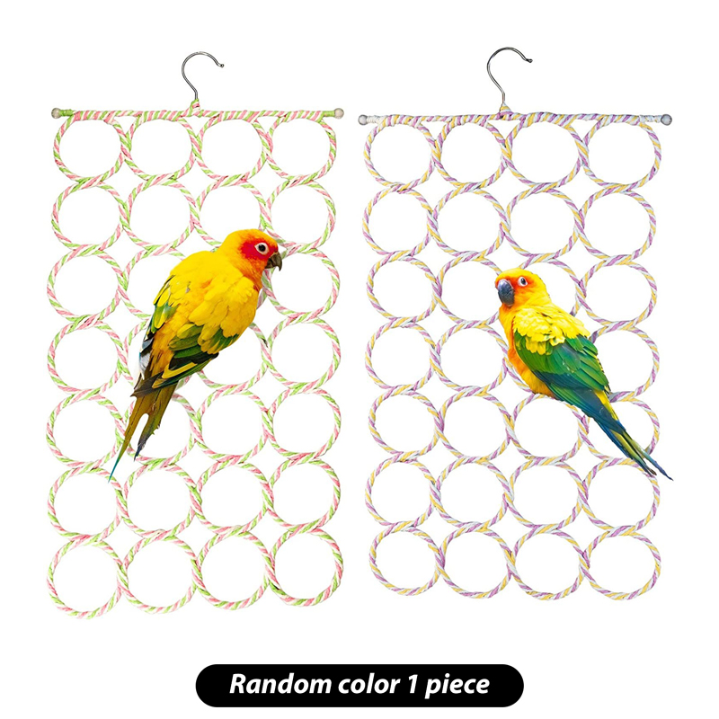 28 Circles Pet Bird Parrot Toy Rope Circle Toy Chewing Bite Parrot Hanging Cage Swing Rope Ring Stand Climb Toy Bird Supplies