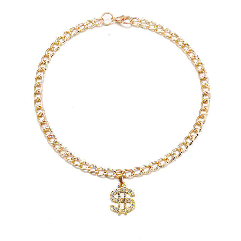 Dog Gold Chain US Dollar Water Alloy Pendant Necklace Trendy Pet Jewelry Hanging Chain Pet Supplies