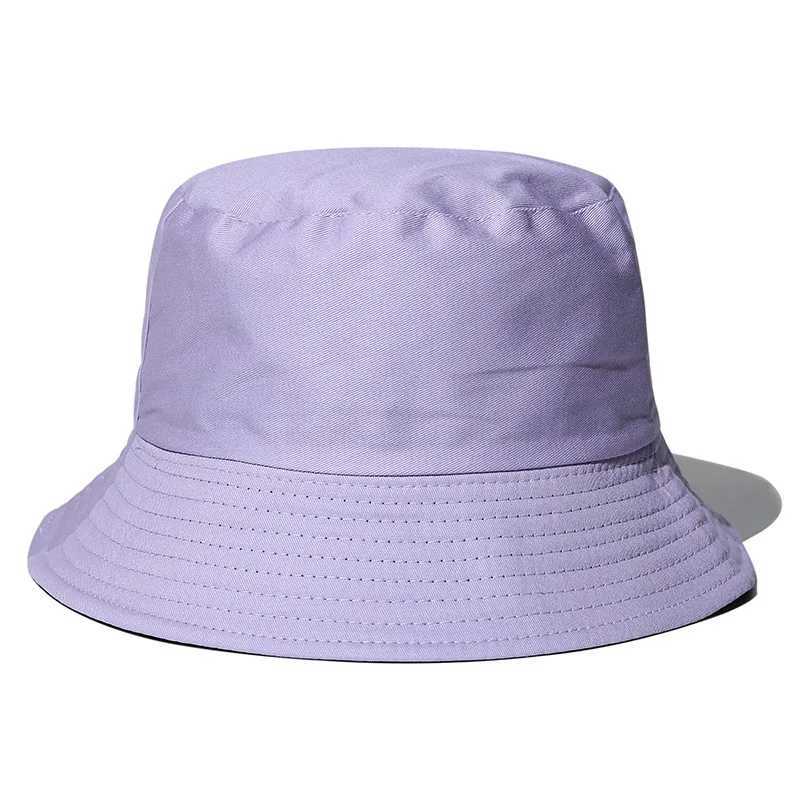 Wide Brim Hats Bucket Hats Printing Summer Parent-child New Sunscreen Unisex Cotton Pure Color Double Side Wear Fisherman Bucket Hat Womens ZZ-251