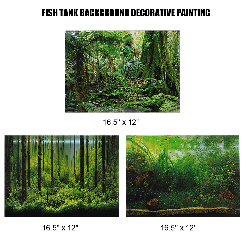 Aquarium Background Poster PVC Adhesive Sticker Fish Tank Seafloor Water Grass Background Decoration Painting PVC Sticker