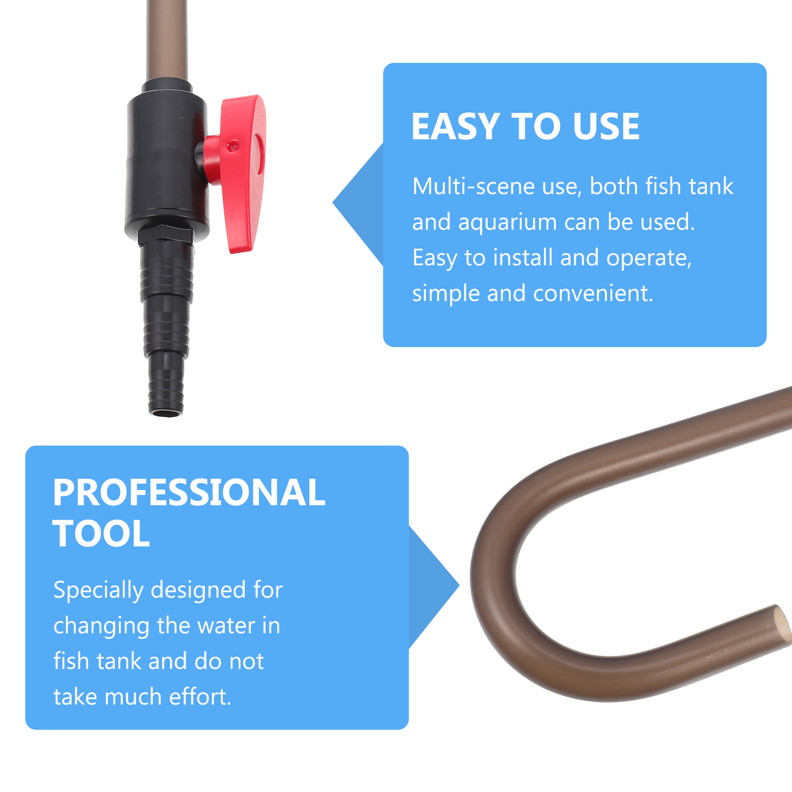 Plastic Hook Tank Water Aquarium Changer Cleaner Vacuum Pump Siphon Cleaning Tool Gravel Hanging Tools Type Change