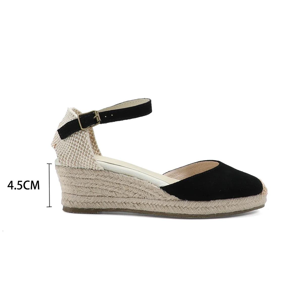 Espadrilles Wedge Flatform Womens Sandals Genuine Cow Suede Leather Sandals 240629