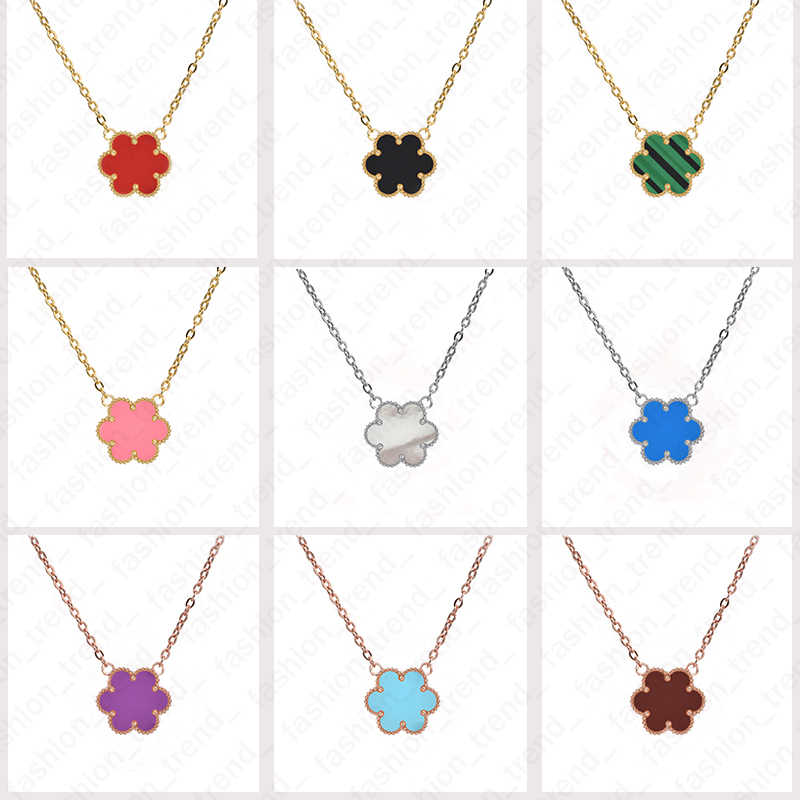 Women Designer Necklace Fashion Simple 18k Gold Plated Necklace Gold Silver Rose Gold Clover Pendant Necklace Jewelry Gift