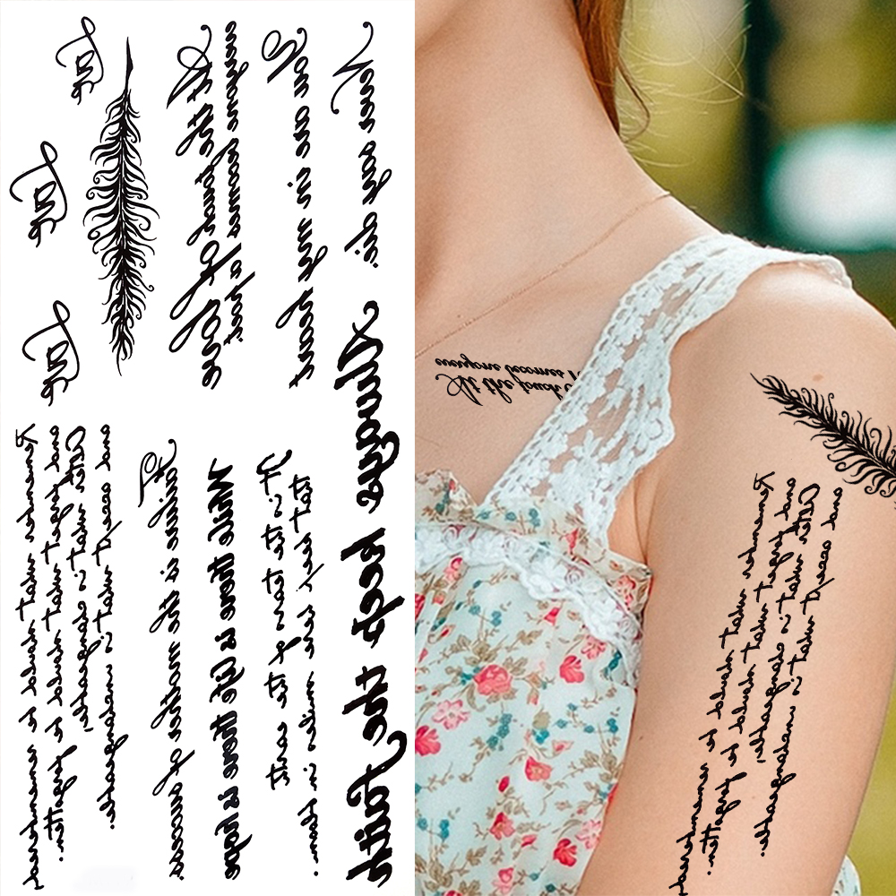 India Tribal Totem Temporary Tattoos For Women Men Adults Black Butterfly Fake Tattoo Sticker Vine Henna Tatoos Bramble Ankle