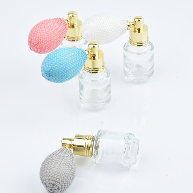 Botella pulverizadora de Perfume colorida, atomizador de vidrio para aceites esenciales, globo de gasolina, 5ml, lote de 3 unidades