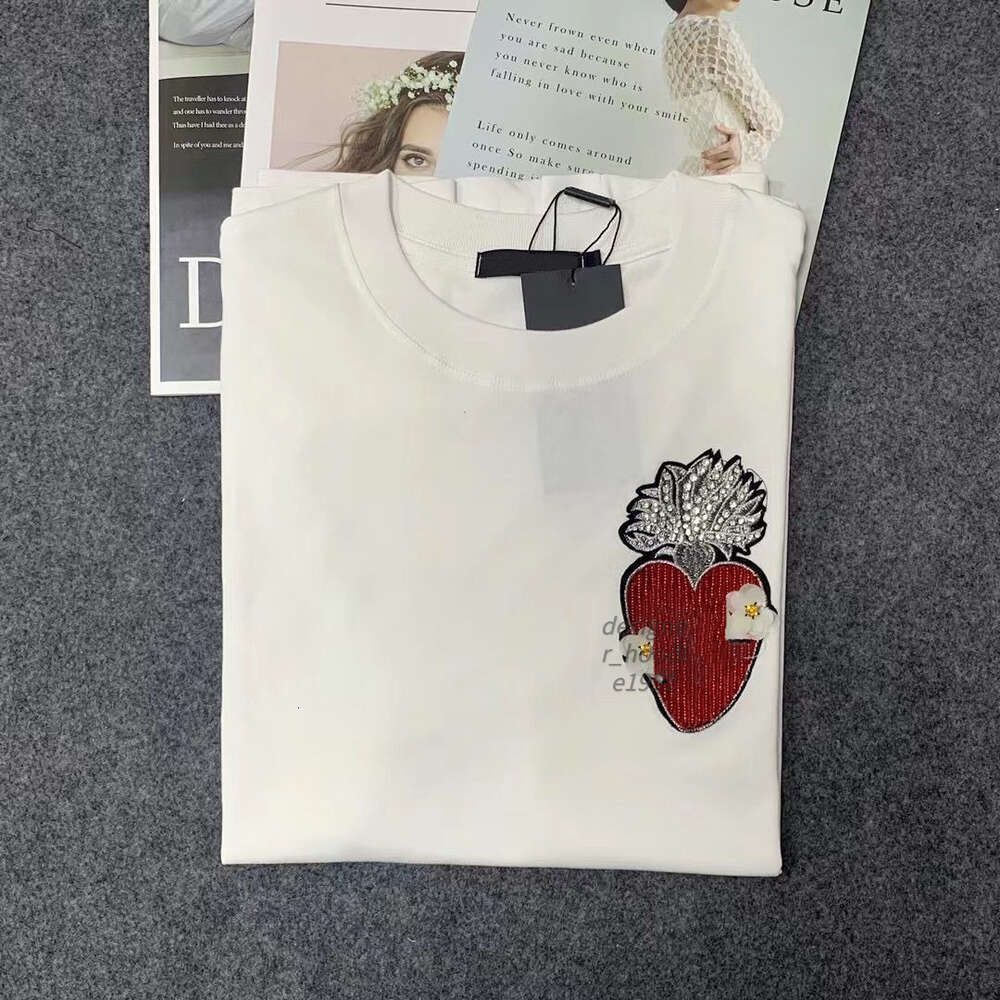 Sequin embroidery short sleeve tshirts fashion sweatshirt designer t shirt womens y2k tank tops women top quality cotton vest luxury clothing