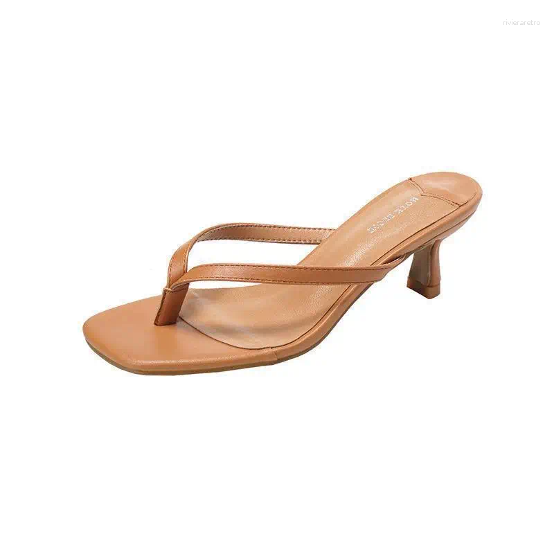 Slippers Comemore 2024 Women Slipper Summer Footwear Outdoor Sandals Ladies Women's Flip ps Thin High Heels Slides Elegant Shoes
